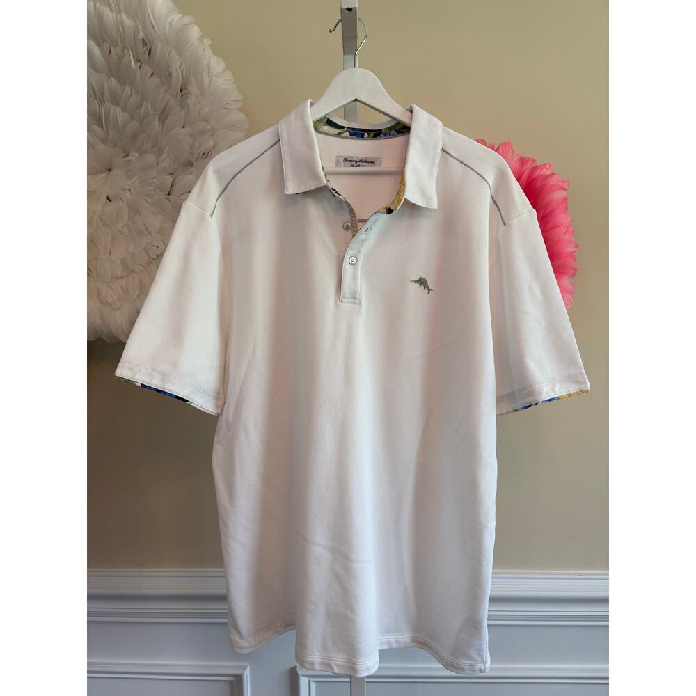 Tommy Bahama White Island Zone Polo Shirt Size XL